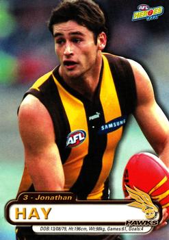 2001 ESP AFL Heroes #67 Jonathan Hay Front